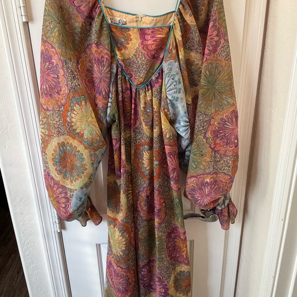 Vintage Simon Ellis London Bohemian Floral Maxi Dress. Perfect for Stagecoach!